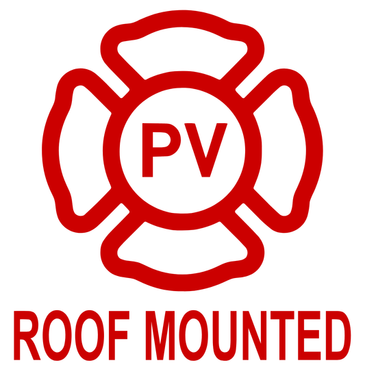 PV Roof Mounted Plastic Two Tone Solar Placard Labels