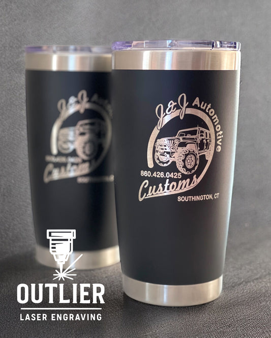 20oz Custom Engraved Tumbler - Solid Lid