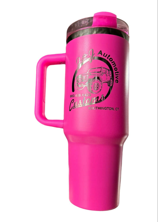 Custom Logo 40oz Tumbler with handle - Black Base
