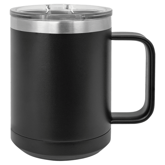 15oz Custom Mug with Sliding Plastic Lid