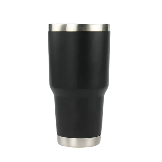Black tumbler with silver base