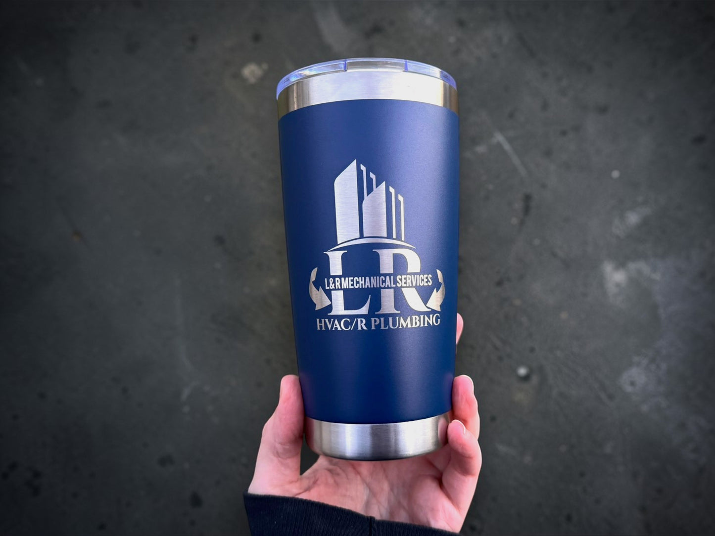 20oz Custom Engraved Tumbler - Solid Lid