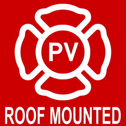 PV Roof Mounted Plastic Two Tone Solar Placard Labels