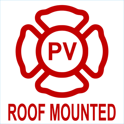 PV Roof Mounted Plastic Two Tone Solar Placard Labels
