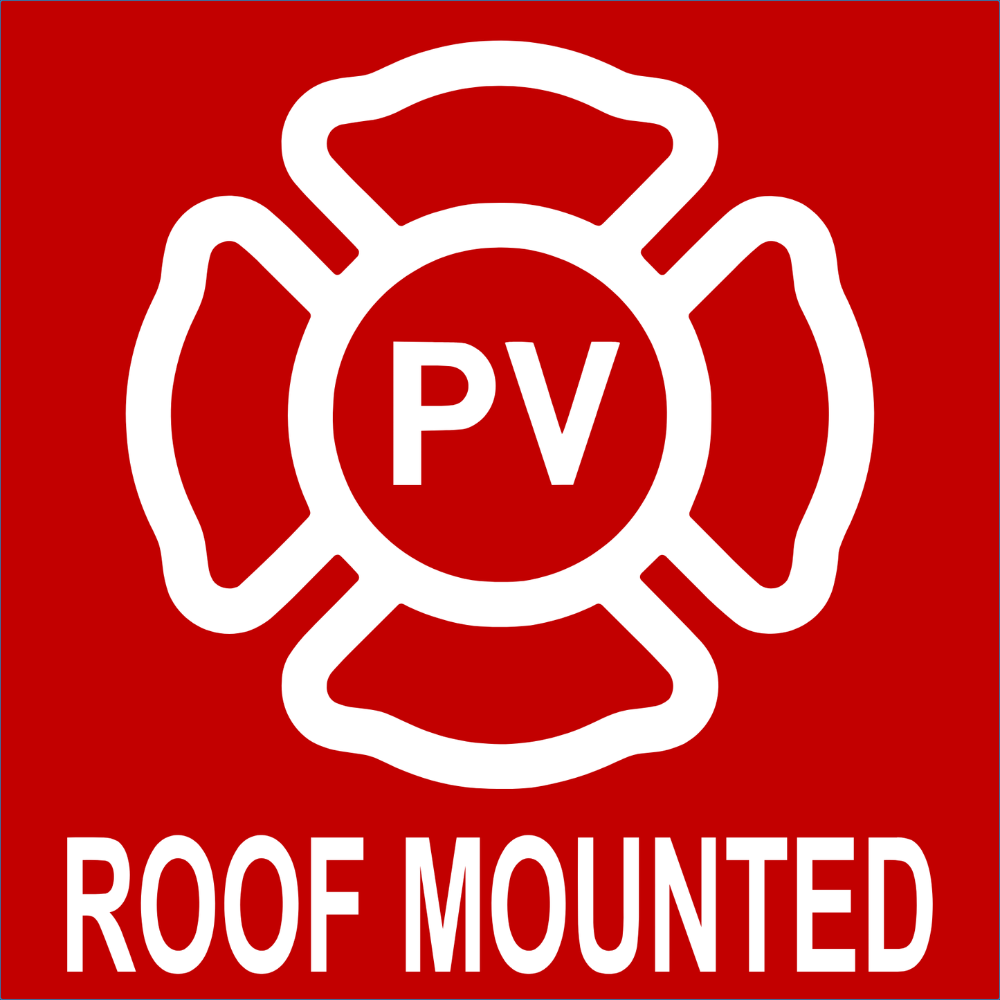 PV Roof Mounted Plastic Two Tone Solar Placard Labels