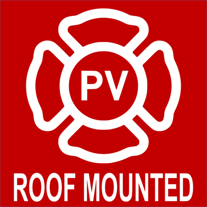 PV Roof Mounted Plastic Two Tone Solar Placard Labels