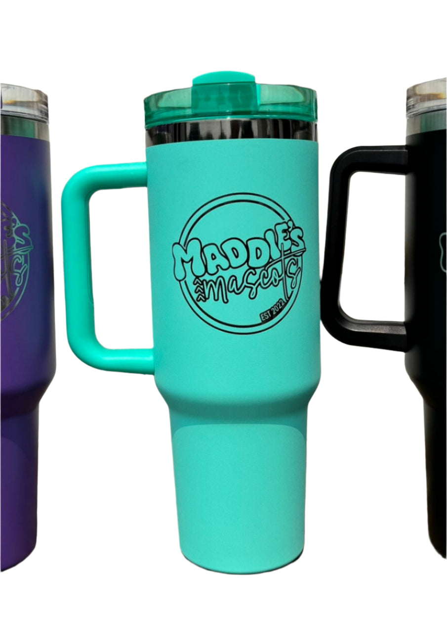 Custom Logo 40oz Tumbler with handle - Black Base