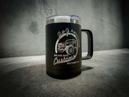 15oz Custom Mug with Sliding Plastic Lid