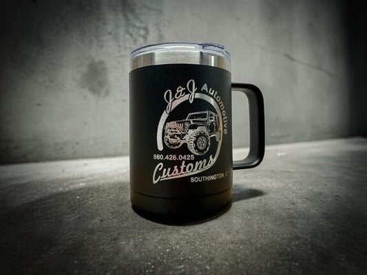 15oz Custom Mug with Sliding Plastic Lid