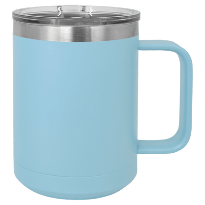 15oz Custom Mug with Sliding Plastic Lid