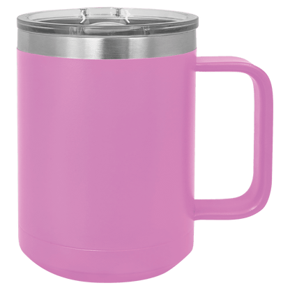 15oz Custom Mug with Sliding Plastic Lid
