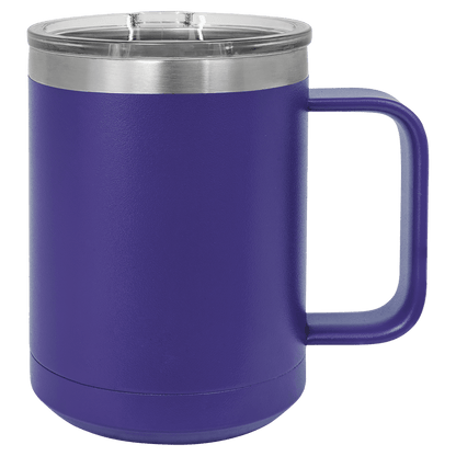 15oz Custom Mug with Sliding Plastic Lid
