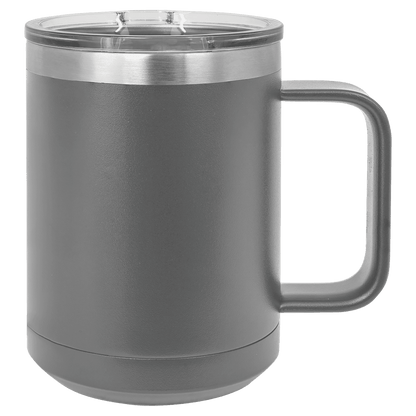 15oz Custom Mug with Sliding Plastic Lid