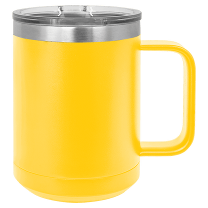 15oz Custom Mug with Sliding Plastic Lid