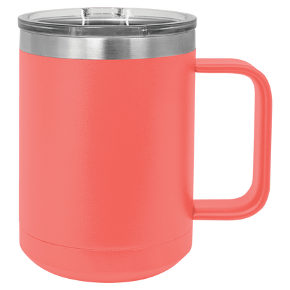 15oz Custom Mug with Sliding Plastic Lid