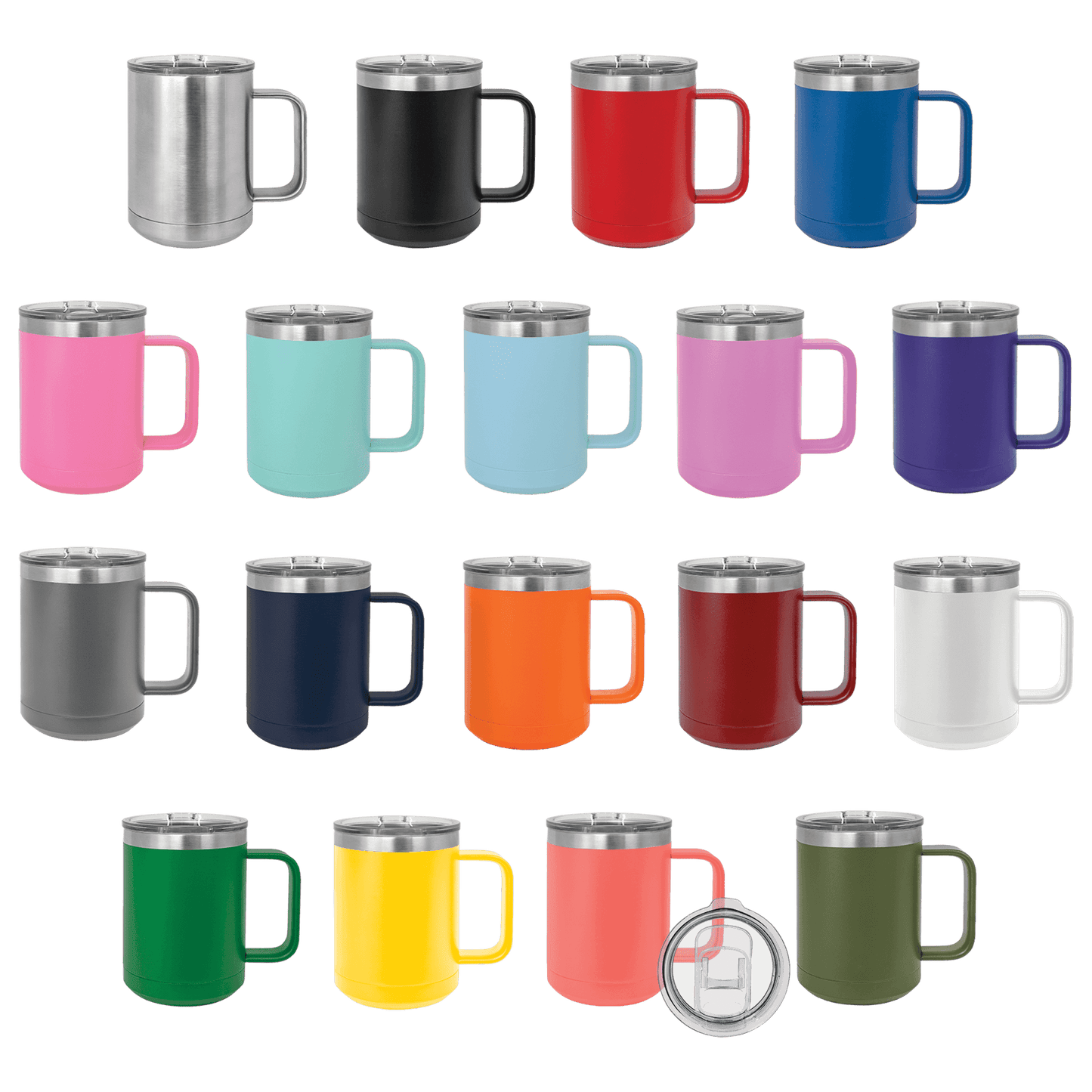15oz Custom Mug with Sliding Plastic Lid