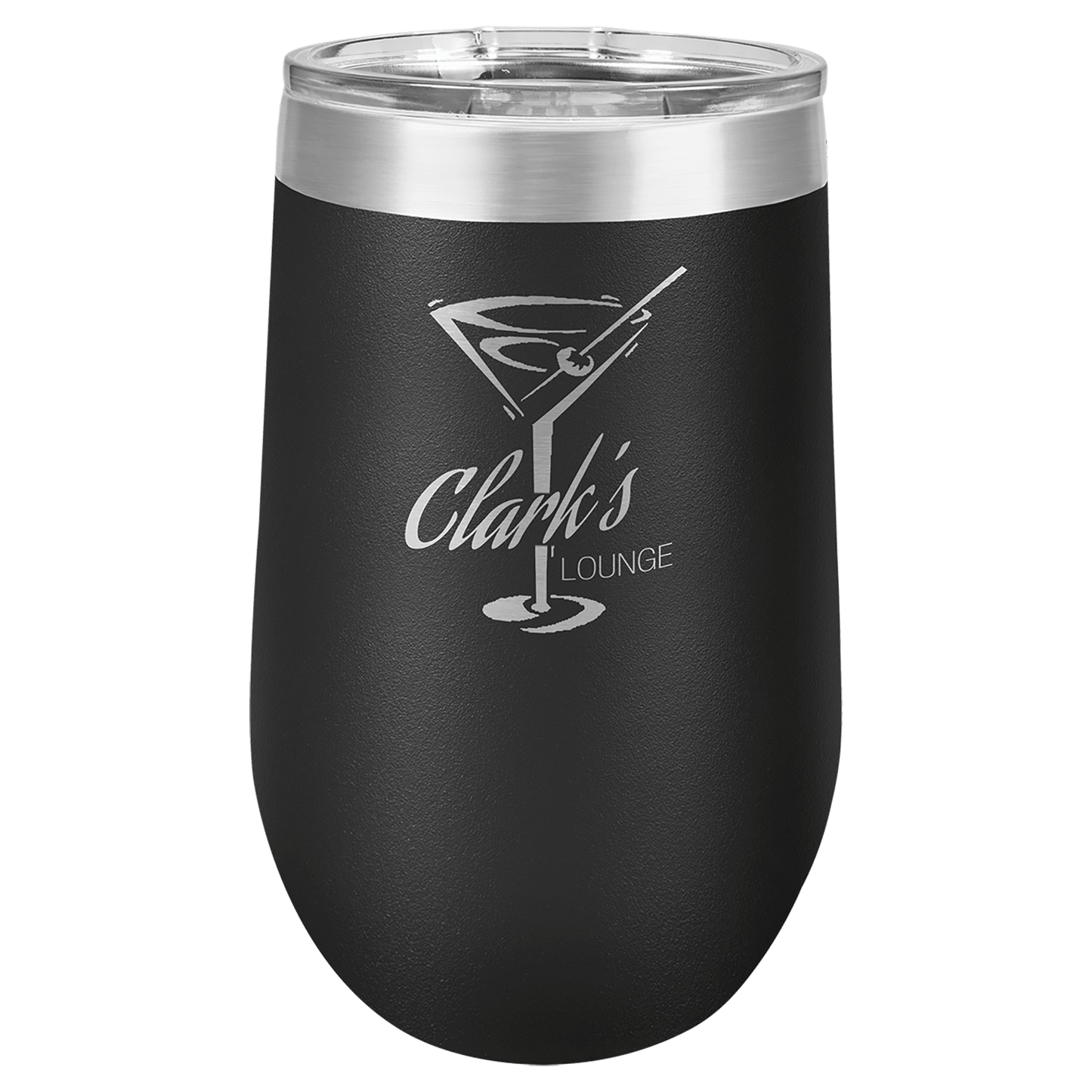 16oz Custom Engraved Wine Tumbler with Sliding Plastic Lid