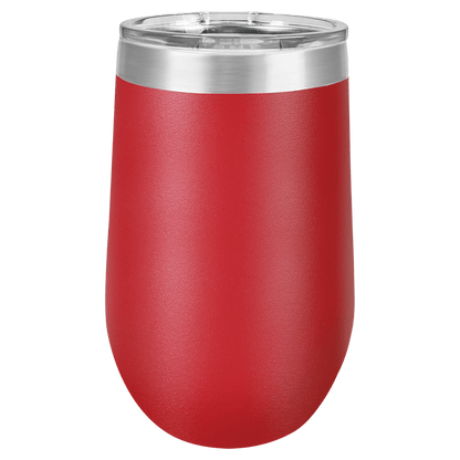 16oz Custom Engraved Wine Tumbler with Sliding Plastic Lid