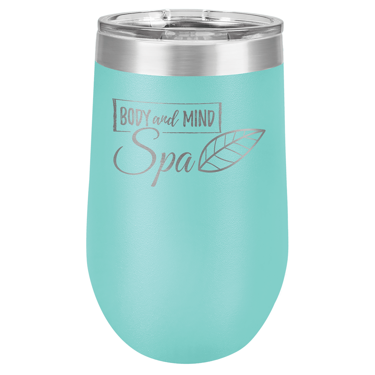 16oz Custom Engraved Wine Tumbler with Sliding Plastic Lid
