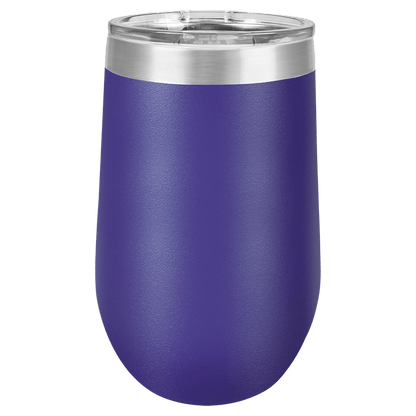 16oz Custom Engraved Wine Tumbler with Sliding Plastic Lid