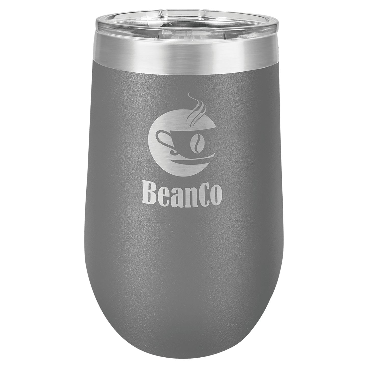 16oz Custom Engraved Wine Tumbler with Sliding Plastic Lid