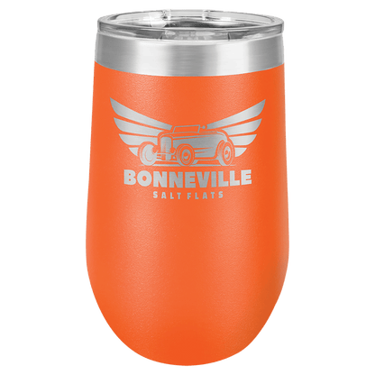 16oz Custom Engraved Wine Tumbler with Sliding Plastic Lid
