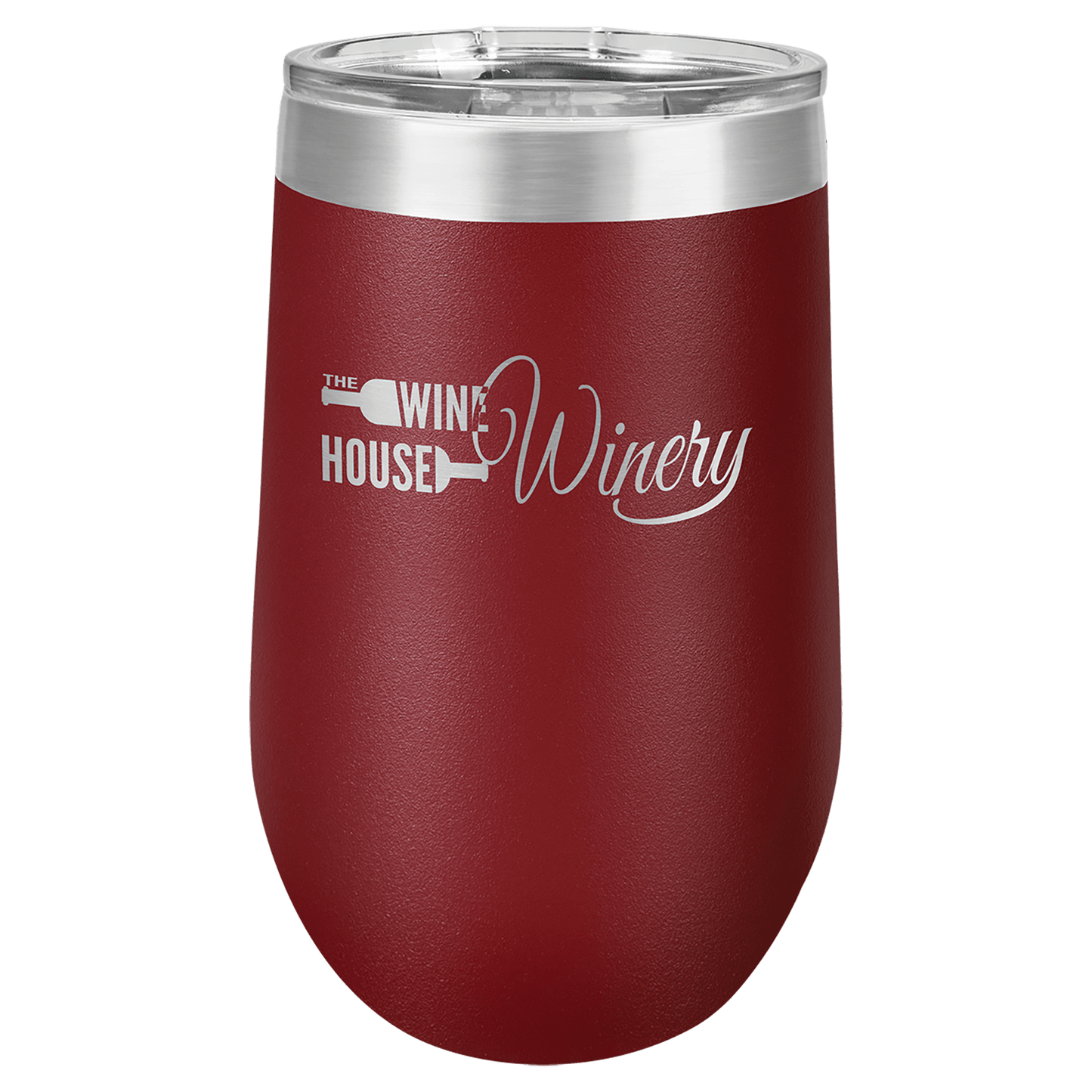 16oz Custom Engraved Wine Tumbler with Sliding Plastic Lid