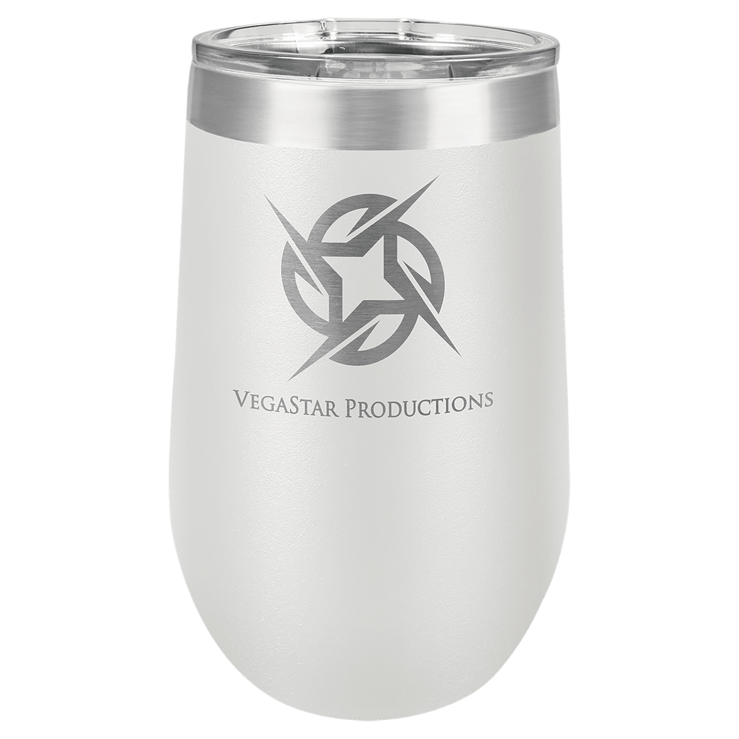16oz Custom Engraved Wine Tumbler with Sliding Plastic Lid