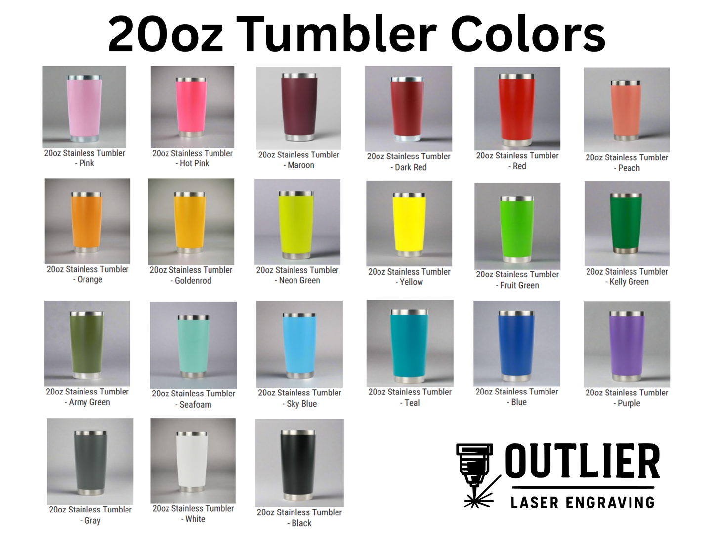 20oz Custom Engraved Tumbler with Magnetic Lid