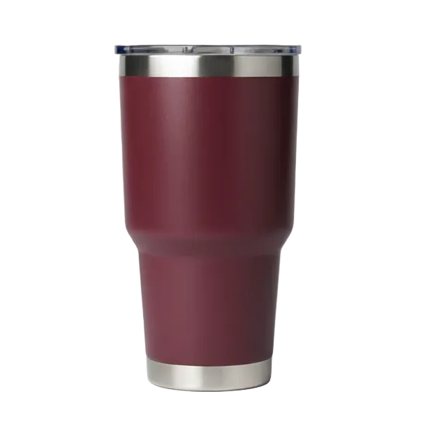 Maroon tumbler with silver base