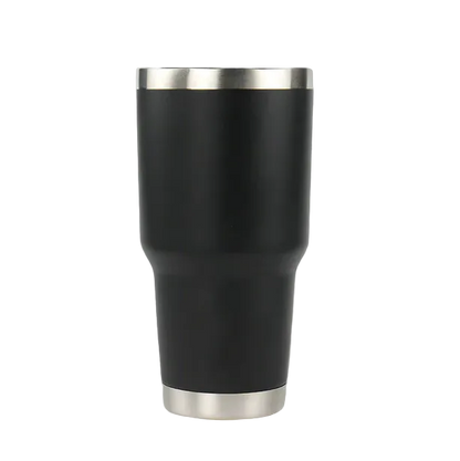 Black tumbler with silver base