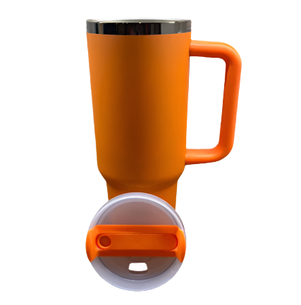 Custom Logo 40oz Tumbler with handle - Black Base