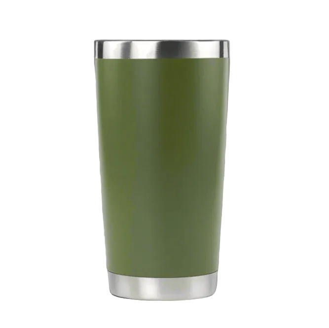 Green tumbler with silver base