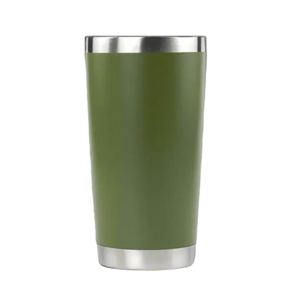 Green tumbler with silver base
