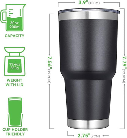 30oz Custom Engraved Tumbler with Sliding Plastic Lid