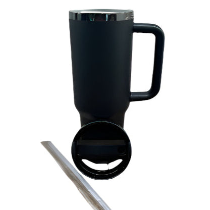 40oz Custom Logo Tumbler with handle - Black Base