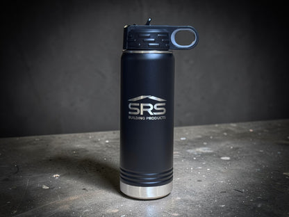 20oz Custom Engraved Water Bottle Tumbler with Flip Straw