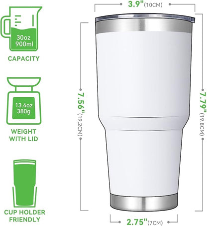 30oz Custom Engraved Tumbler with Sliding Plastic Lid